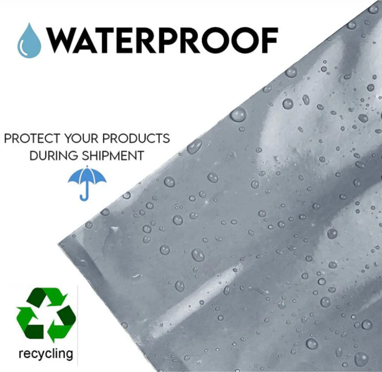 Grey Poly Mailing Bags 9x12 Inch (230x310mm) β Strong Self-Seal Postage Bags